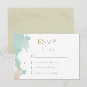 Colores de agua modernos salpicados Boda RSVP
