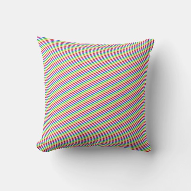 Colores de arcoiris Almohada rayada (Anverso)