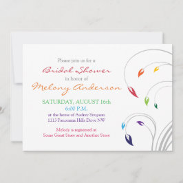 Colores de arcoiris Invitación a ducha de novia fl