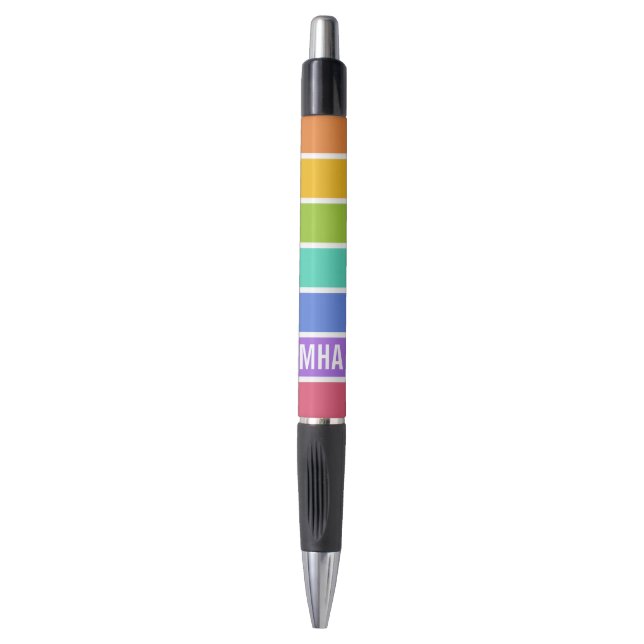 Colores de arcoiris personalizados bolígrafos mono (Frente vertical)