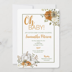 Colores de caída neutros de la invitación de Baby