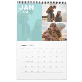 Colores de calendario de fotos de la familia Perso