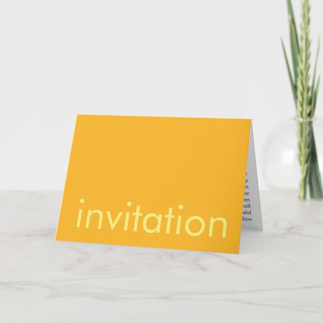 Colores de caramelo Invitación amarillo y Naranja (Anverso)