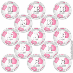 colores de equipo rosa pegatinas de fútbol para 13