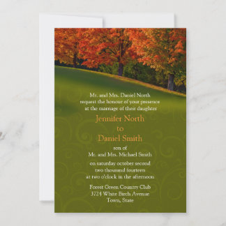 Colores de invitación a la boda de otoño rústica