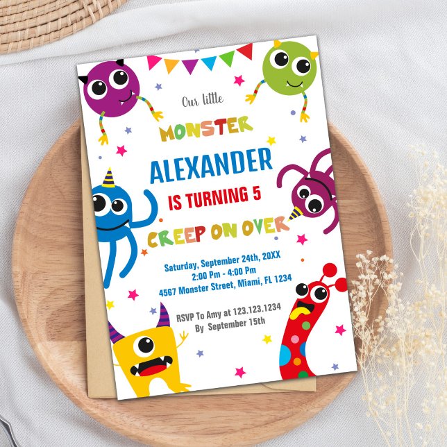 Colores de invitaciones al cumpleaños del monstruo (Monster Birthday Invitations Colours)