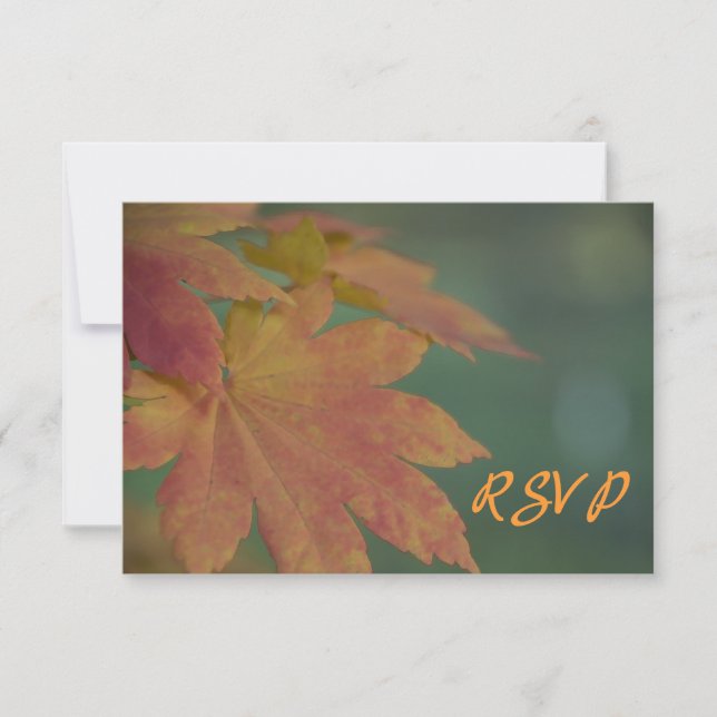 Colores de otoño Boda Tarjeta de respuesta RSVP (Anverso)