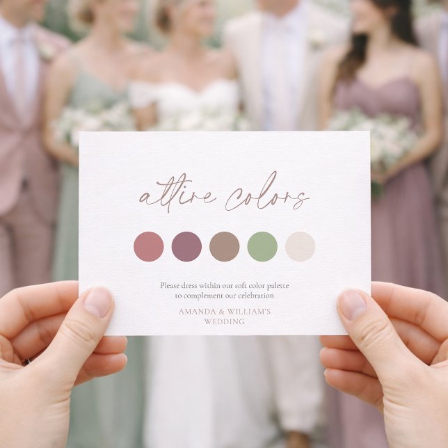 Colores de Vestimenta Floral Suave Tarjeta de Boda (Subido por el creador)