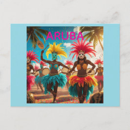 colores del carnaval de Aruba tarjeta postal