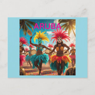 colores del carnaval de Aruba tarjeta postal