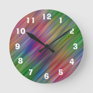 Colores diagonales reloj de pared acrílico