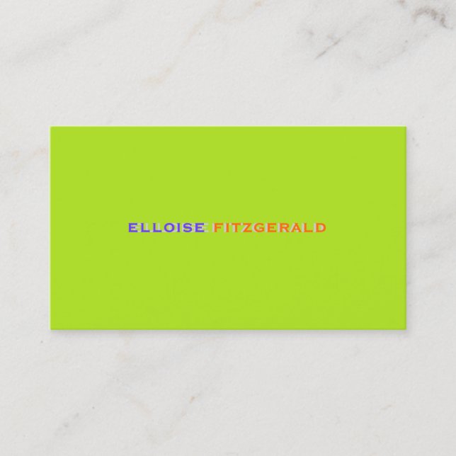 Colores DIY+fuentes tarjeta empresarial/cal neón (Anverso)