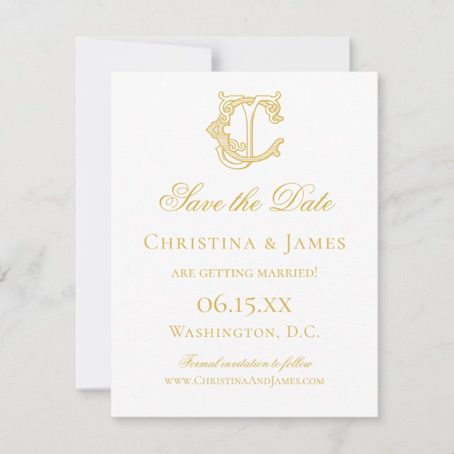 COLORES EDITABLES CJ Monograma JC Invitación Monog (Anverso)