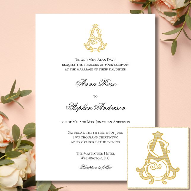 COLORES EDITABLES COMO Invitación Monograma SA (Subido por el creador)