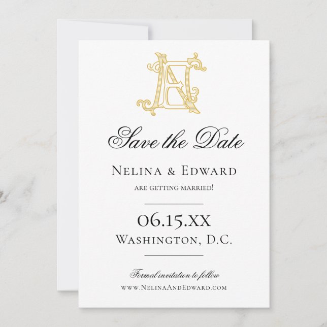 COLORES EDITABLES EN Monograma NE Invitación Monog (Anverso)