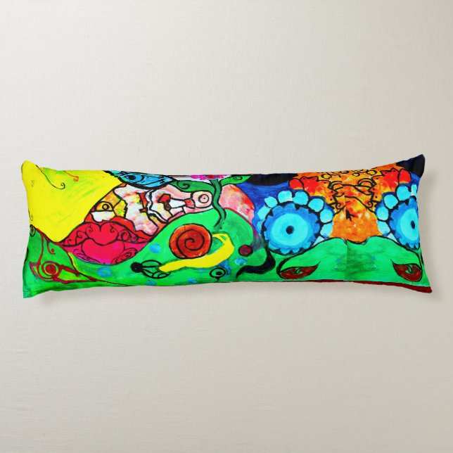 Colores felices almohada del cuerpo (Reverso)