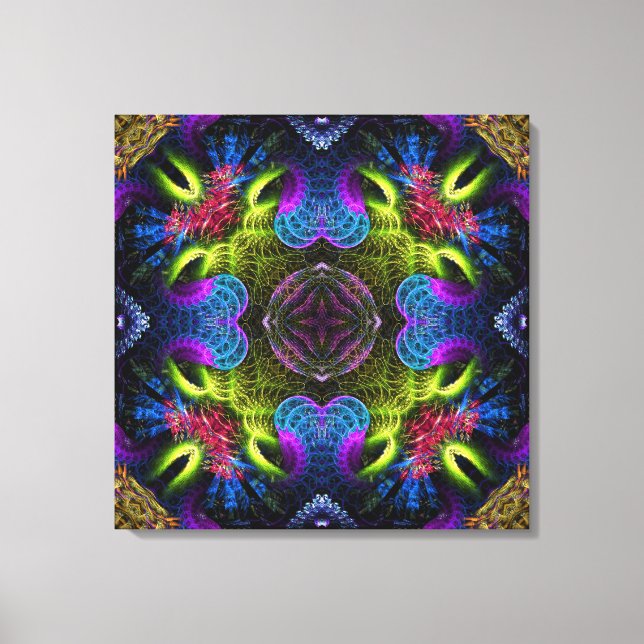 Colores Fractales Arte Geométrico en Lienzo (Anverso)