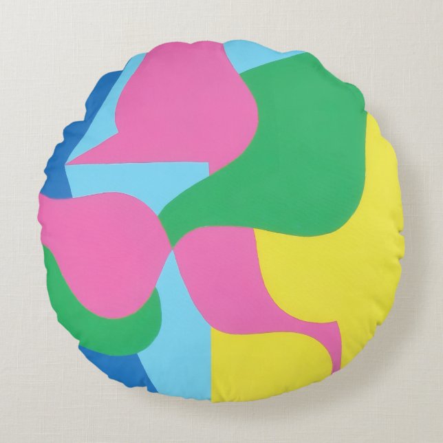 ¡Colores Hermosos y Vibrantes! Almohada Redonda (Anverso)