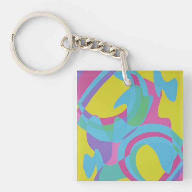 ¡Colores Hermosos y Vibrantes! Llavero de Acrílico (Frente)