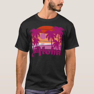 Colores lesbianos Hawai Aloha Diseño de Camisetas