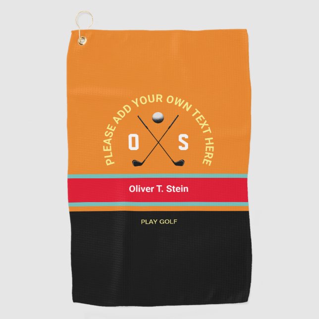 colores modernos y frescos Toalla de golf con nomb (Anverso)