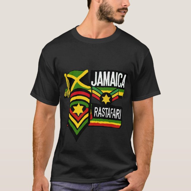 Colores negros de Rastafarian de la camiseta de (Anverso)