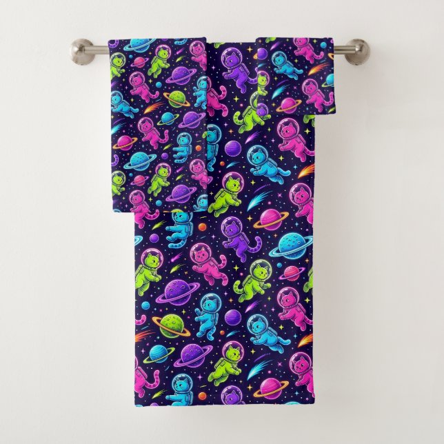 Colores neón Gatos astronautas Planetas Espacio Ex (In situ)