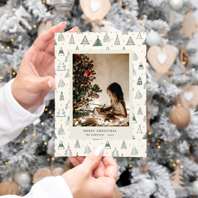 Colores neutrales Árboles Tarjeta de vacaciones Mi (Subido por el creador)