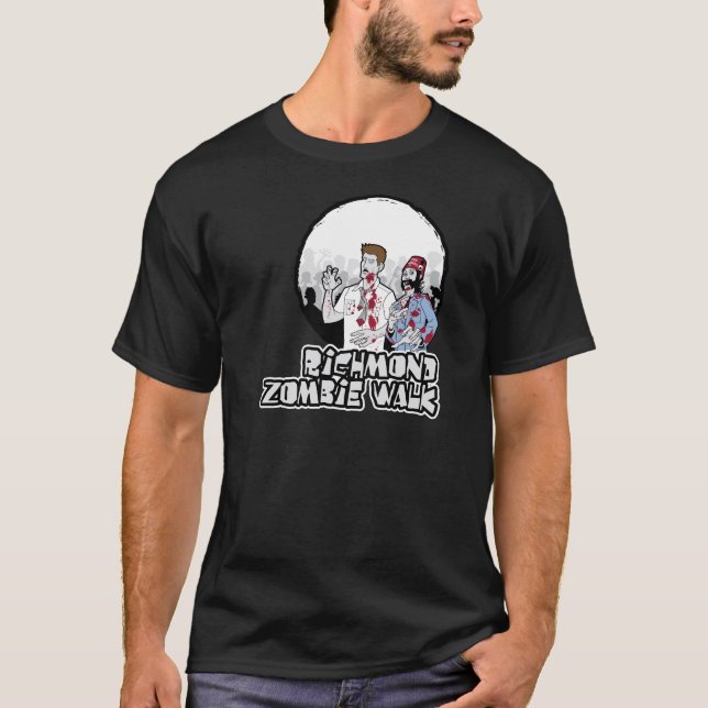 colores oscuros de la camiseta básica del paseo (Anverso)