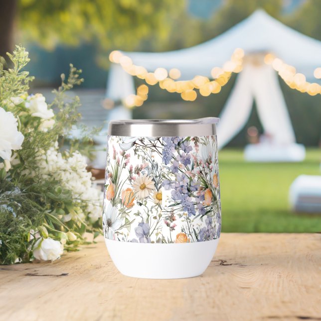 Colores pastel botánicos flor silvestre verano flo (Boda)