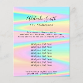 colores pastel Holograma de FAUX Flyer