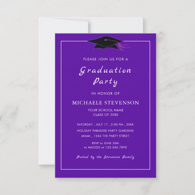 Colores personalizados e invitación a graduación d (Anverso)
