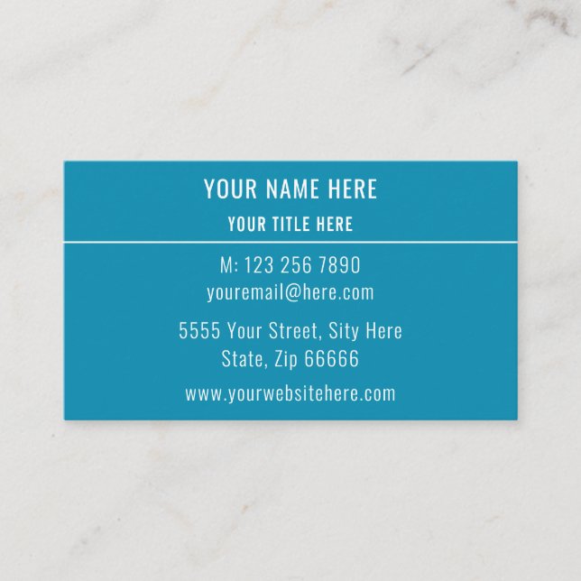 Colores personalizados Fuentes Tarjeta de Negocios (Anverso)