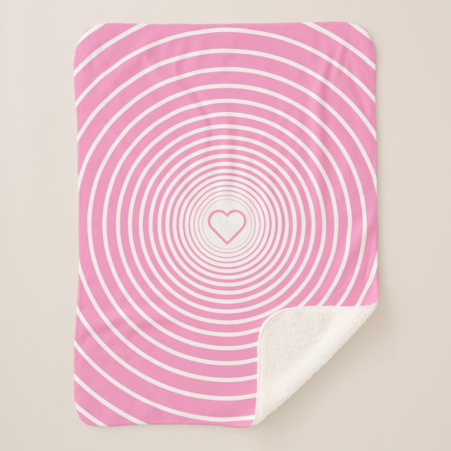 Colores personalizados: manta Sherpa bebé rosa con (Anverso)