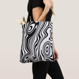 Colores personalizados Olas Bolsa de Tote Blanco N