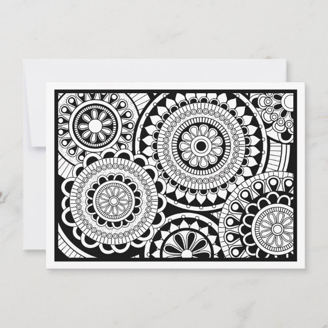 Colores Postcard Diseño Mandala moderno (Anverso)