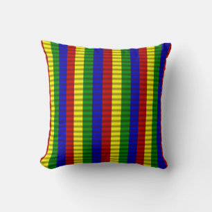 Colores Primarios Bandas Rodadas Cojín decorativo 