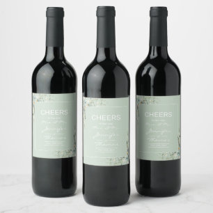 Colores suculentos, elegantes etiquetas de botella