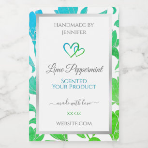 Colores verdes verde azulados Etiquetas de envasad