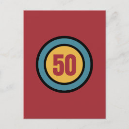 Colores y círculos retro Invitación a los 50 años