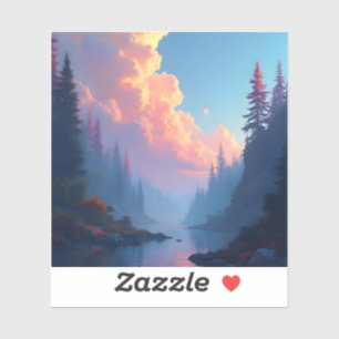 Colorfall Grove - Calcomanía de vinilo cuadrado