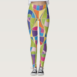 Colorful Abstract Patterned Leggings