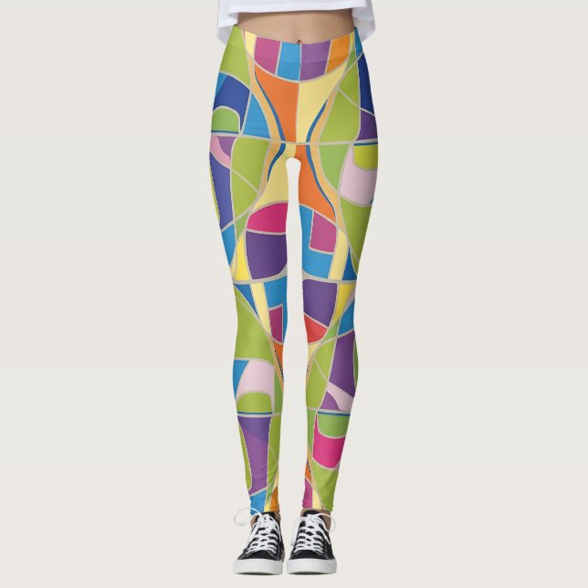 Colorful Abstract Patterned Leggings (Anverso)