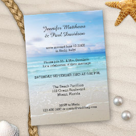Colorful Beach Post Wedding Party Invitación