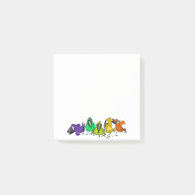 Colorful Birds Divertido post que nota (Anverso)