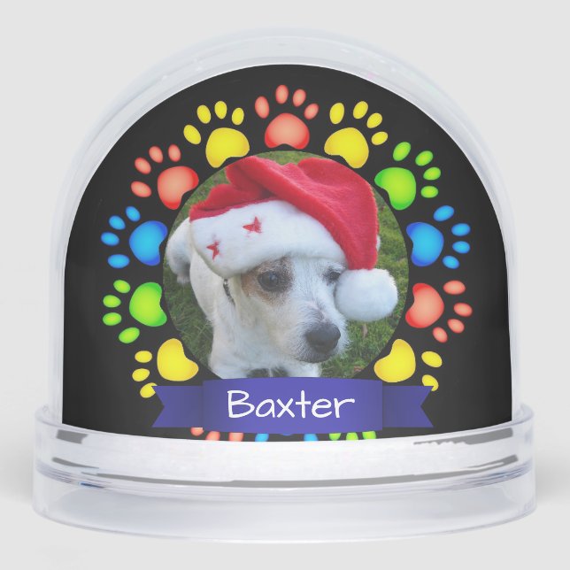 Colorful Christmas Paws Custom Pet Photo (Anverso)