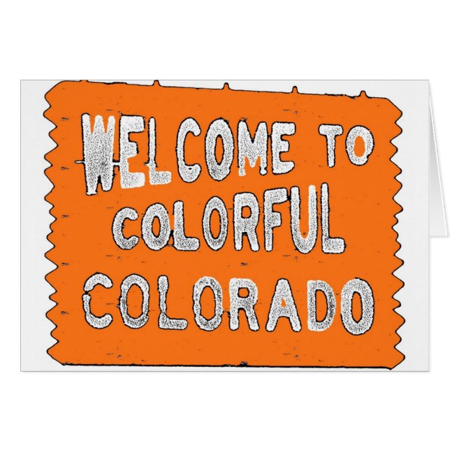 Colorful Colorado orange welcome sign (Anverso (Horizontal))