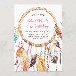 Colorful Dream Catcher Birthday Invitación