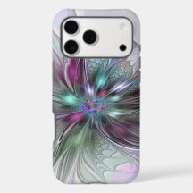 Colorful Fantasy Abstract Modern Fractal Flower