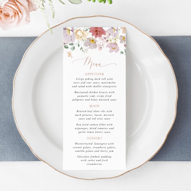 Colorful Flowers, Wildflowers, Boho, Wedding Menu (Subido por el creador)